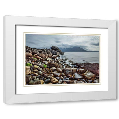 Rocks 6 White Modern Wood Framed Art Print with Double Matting by Lee, Rachel