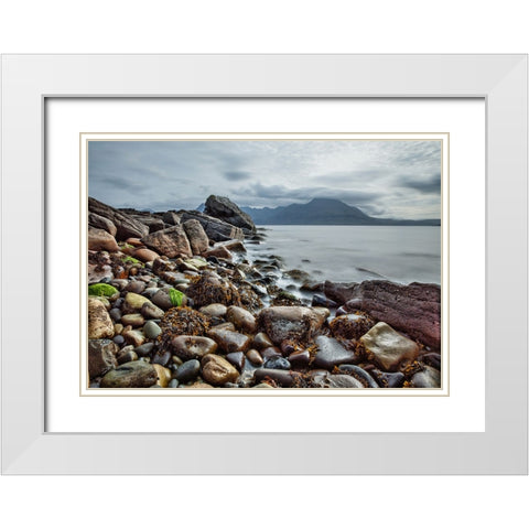 Rocks 6 White Modern Wood Framed Art Print with Double Matting by Lee, Rachel