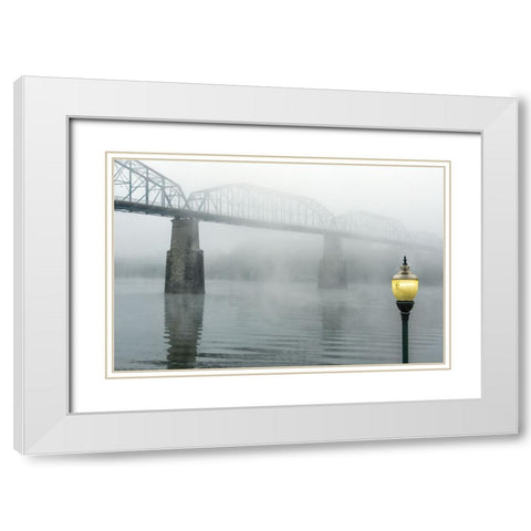 Scenic City 121 White Modern Wood Framed Art Print with Double Matting by Lee, Rachel