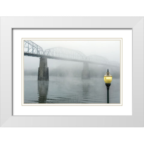 Scenic City 121 White Modern Wood Framed Art Print with Double Matting by Lee, Rachel