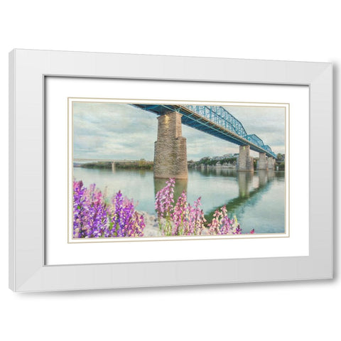 Scenic City 90 White Modern Wood Framed Art Print with Double Matting by Lee, Rachel