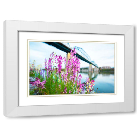 Scenic City 93 White Modern Wood Framed Art Print with Double Matting by Lee, Rachel