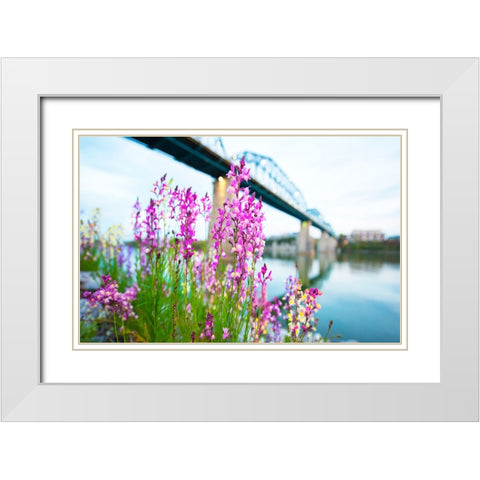 Scenic City 93 White Modern Wood Framed Art Print with Double Matting by Lee, Rachel