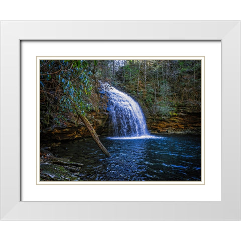 Stinging Fork Falls 3 White Modern Wood Framed Art Print with Double Matting by Lee, Rachel