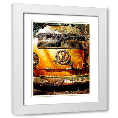 VW Bus White Modern Wood Framed Art Print with Double Matting by Lee, Rachel