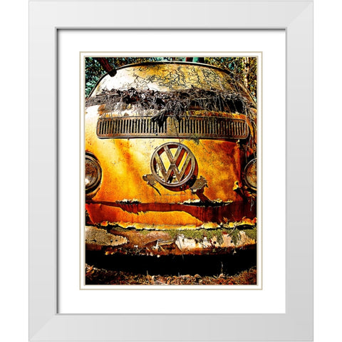 VW Bus White Modern Wood Framed Art Print with Double Matting by Lee, Rachel