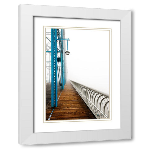 Walnut in Fog B Right White Modern Wood Framed Art Print with Double Matting by Lee, Rachel