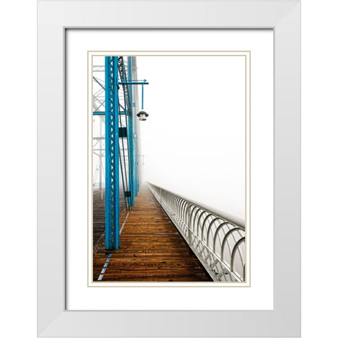 Walnut in Fog B Right White Modern Wood Framed Art Print with Double Matting by Lee, Rachel