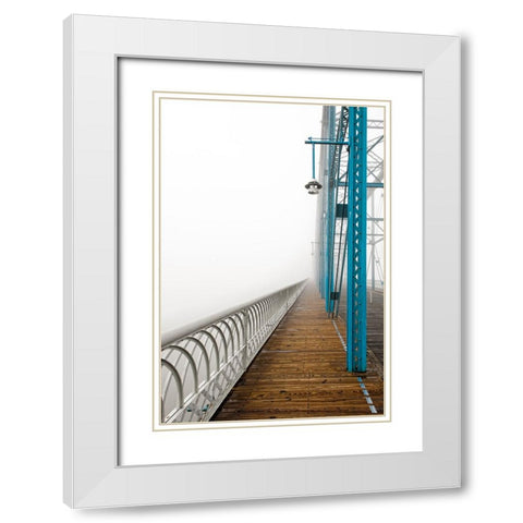 Walnut in Fog Left White Modern Wood Framed Art Print with Double Matting by Lee, Rachel