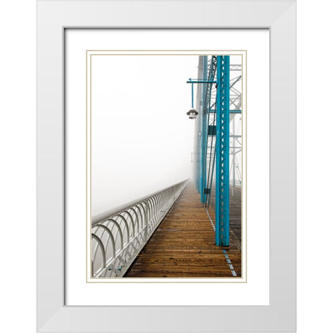 Walnut in Fog Left White Modern Wood Framed Art Print with Double Matting by Lee, Rachel