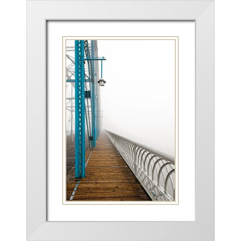 Walnut in Fog Right White Modern Wood Framed Art Print with Double Matting by Lee, Rachel