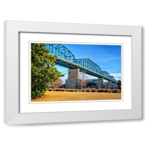 Walnut Warm White Modern Wood Framed Art Print with Double Matting by Lee, Rachel