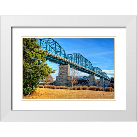 Walnut Warm White Modern Wood Framed Art Print with Double Matting by Lee, Rachel