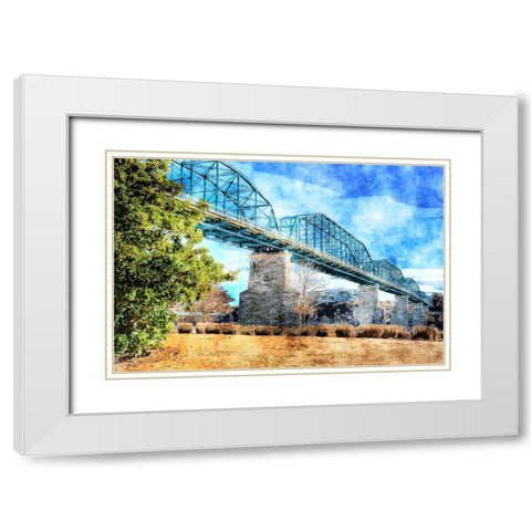 Walnut Warm Watercolor White Modern Wood Framed Art Print with Double Matting by Lee, Rachel