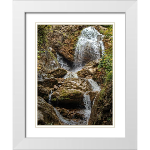 Waterfall 32 White Modern Wood Framed Art Print with Double Matting by Lee, Rachel