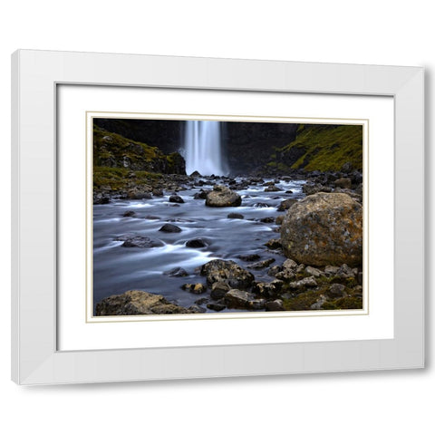 Waterfall 54 White Modern Wood Framed Art Print with Double Matting by Lee, Rachel