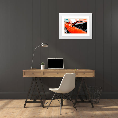 Camaro White Modern Wood Framed Art Print with Double Matting by Malone, Will