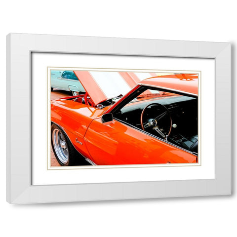 Camaro White Modern Wood Framed Art Print with Double Matting by Malone, Will