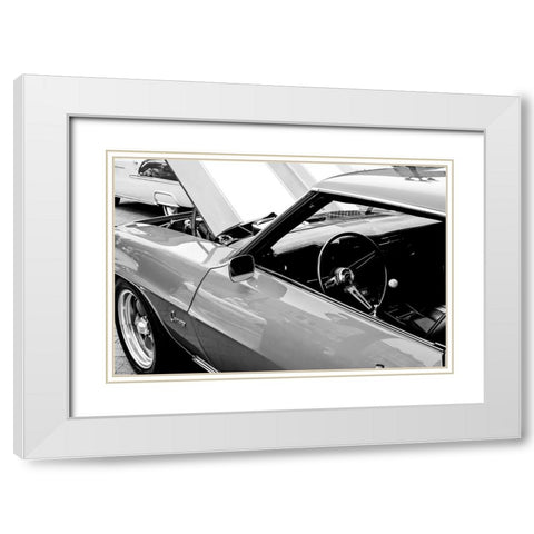 Camaro BW White Modern Wood Framed Art Print with Double Matting by Malone, Will