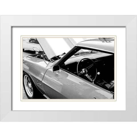 Camaro BW White Modern Wood Framed Art Print with Double Matting by Malone, Will