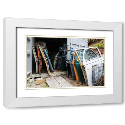 Car Doors White Modern Wood Framed Art Print with Double Matting by Malone, Will