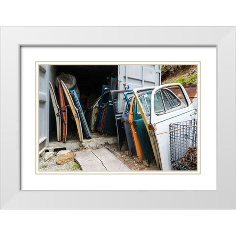 Car Doors White Modern Wood Framed Art Print with Double Matting by Malone, Will