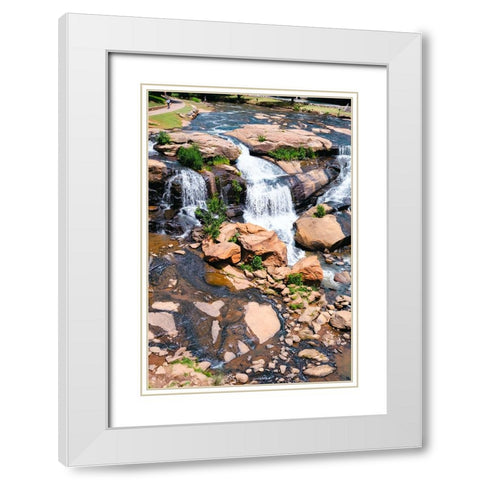 Falls Park 2  White Modern Wood Framed Art Print with Double Matting by Malone, Will