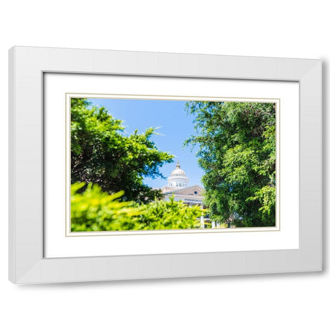 Henderson County Courthouse 2 White Modern Wood Framed Art Print with Double Matting by Malone, Will