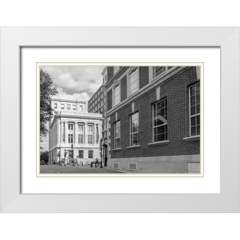 Summer Walk BW White Modern Wood Framed Art Print with Double Matting by Malone, Will