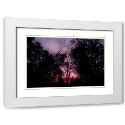 Sunset 2 White Modern Wood Framed Art Print with Double Matting by Malone, Will