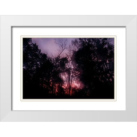Sunset 2 White Modern Wood Framed Art Print with Double Matting by Malone, Will