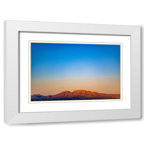 Vegas Sunrise White Modern Wood Framed Art Print with Double Matting by Malone, Will