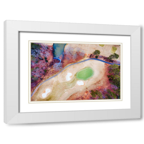 Golf Lake 2 White Modern Wood Framed Art Print with Double Matting by Malone, Will