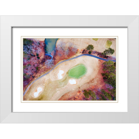 Golf Lake 2 White Modern Wood Framed Art Print with Double Matting by Malone, Will