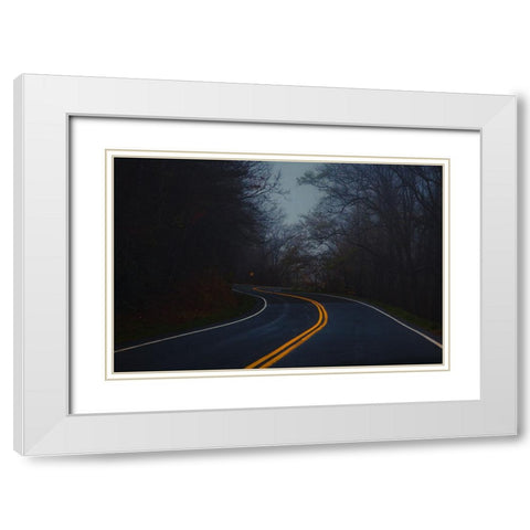 Winding Road White Modern Wood Framed Art Print with Double Matting by Malone, Will