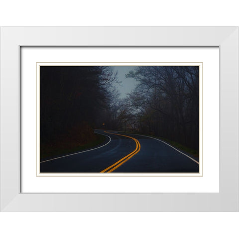 Winding Road White Modern Wood Framed Art Print with Double Matting by Malone, Will