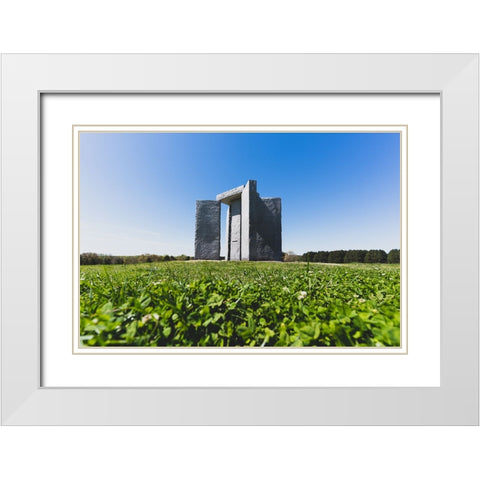 Guidestones White Modern Wood Framed Art Print with Double Matting by Malone, Will