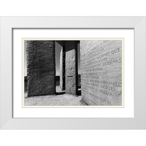 Guidestones 2 White Modern Wood Framed Art Print with Double Matting by Malone, Will