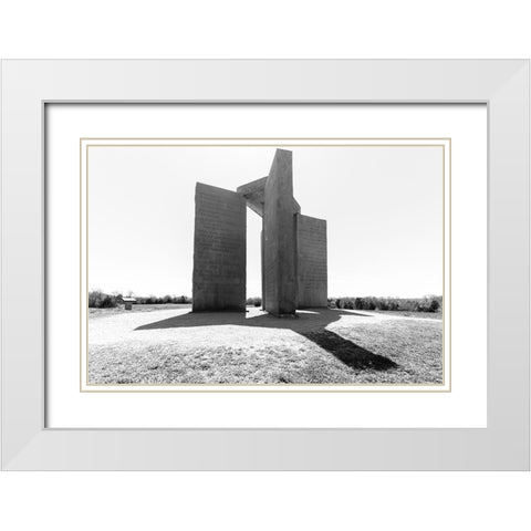 Guidestones 4 White Modern Wood Framed Art Print with Double Matting by Malone, Will