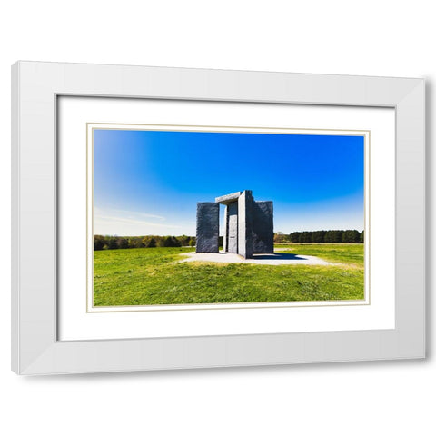 Guidestones 8 White Modern Wood Framed Art Print with Double Matting by Malone, Will