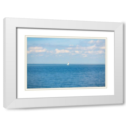Sail Away White Modern Wood Framed Art Print with Double Matting by Malone, Will