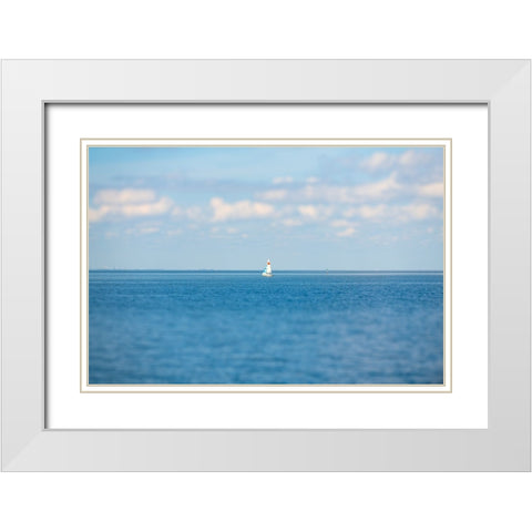 Sail Away White Modern Wood Framed Art Print with Double Matting by Malone, Will