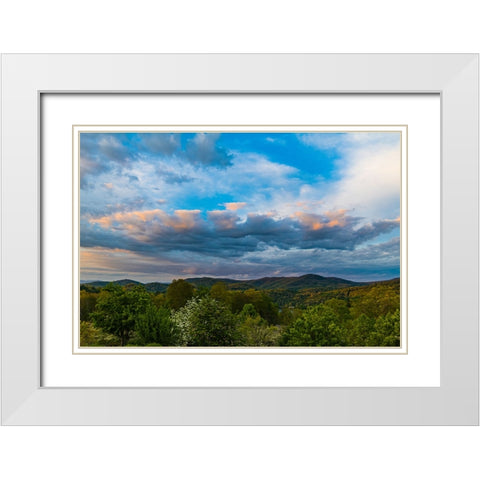 Cashiers Clouds White Modern Wood Framed Art Print with Double Matting by Malone, Will