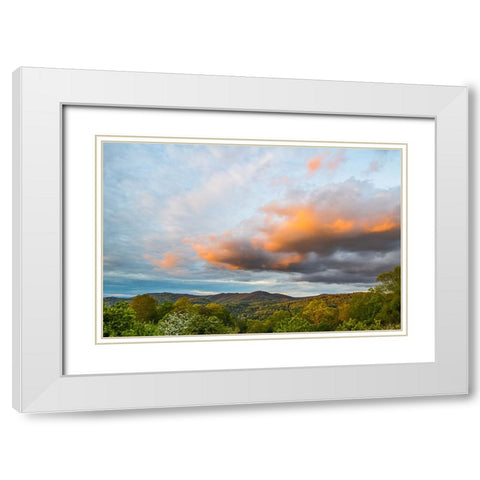 Cashiers Clouds 2 White Modern Wood Framed Art Print with Double Matting by Malone, Will