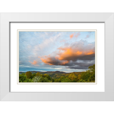 Cashiers Clouds 2 White Modern Wood Framed Art Print with Double Matting by Malone, Will