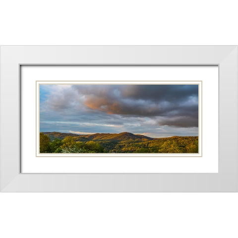 Cashiers Clouds Pano White Modern Wood Framed Art Print with Double Matting by Malone, Will