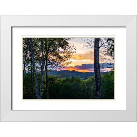 Cashiers Sunset 2 White Modern Wood Framed Art Print with Double Matting by Malone, Will