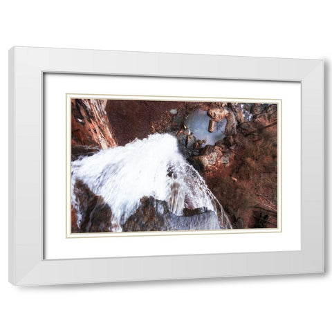 Down Waterfall White Modern Wood Framed Art Print with Double Matting by Malone, Will