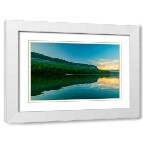 Escape White Modern Wood Framed Art Print with Double Matting by Malone, Will