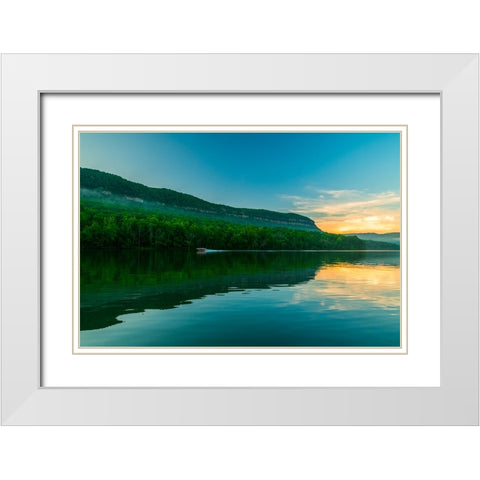 Escape White Modern Wood Framed Art Print with Double Matting by Malone, Will
